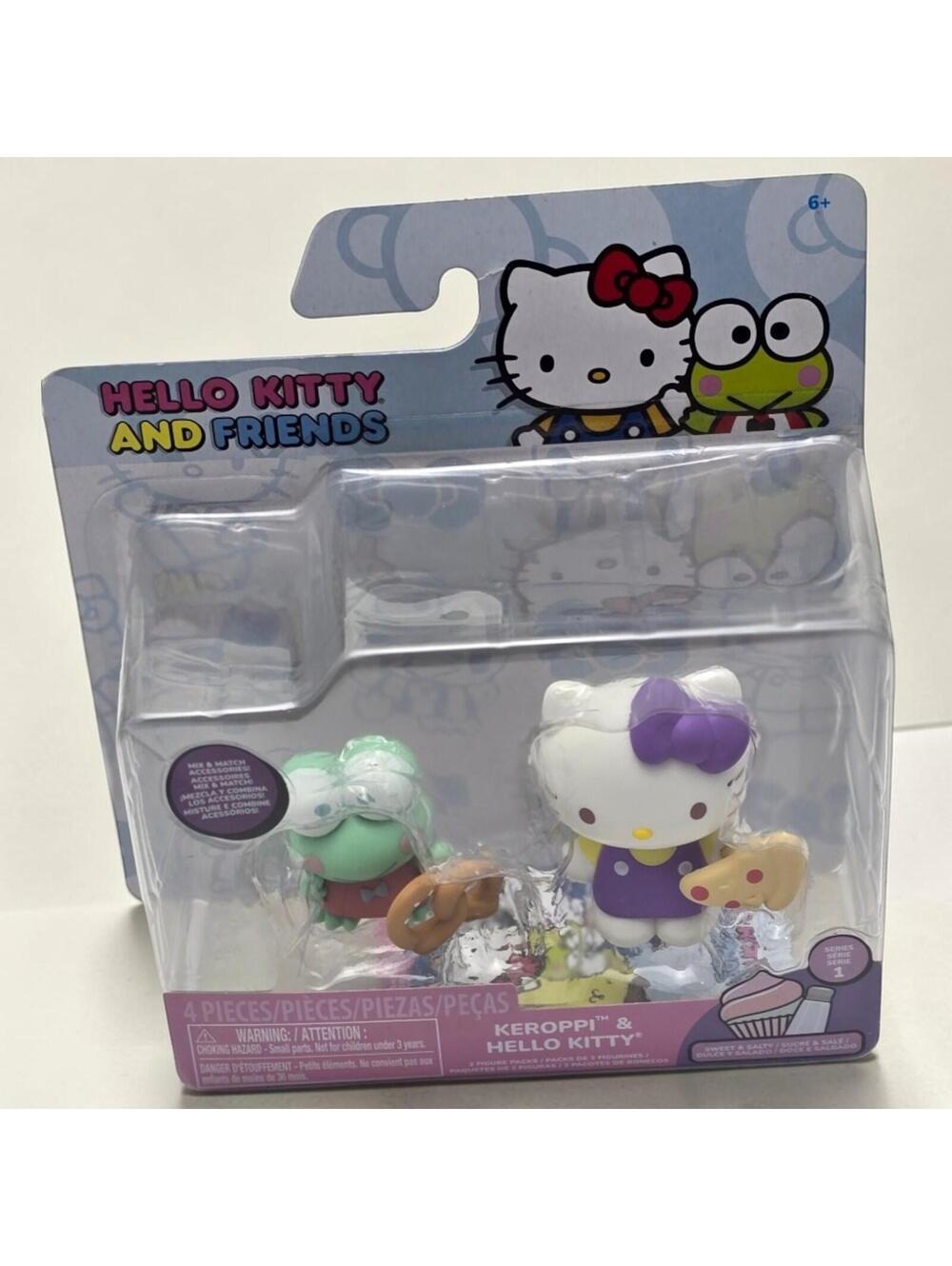 NIB Jazwares Hello Kitty Keroppi 4-Piece Figure Set Sanrio Food Accessories
